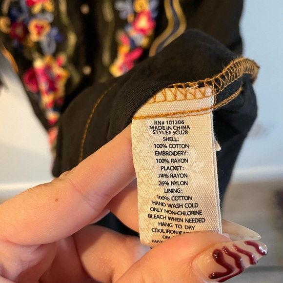 Soft Surroundings Phillips Black Maxi Embroidered Shirtdress Size 2X - Picture 7 of 7